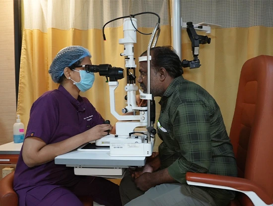 The MediVision Eye Care Centre team with a patient