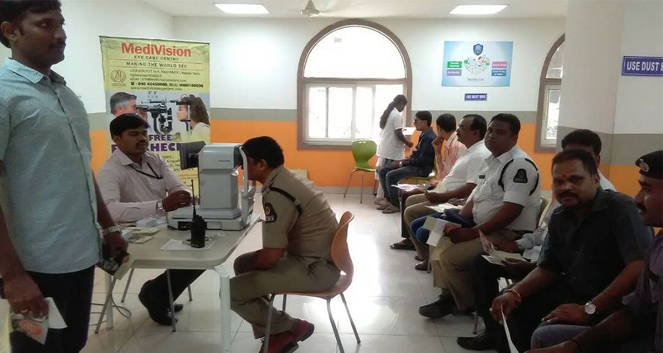 Eye camp held at a rural community centre