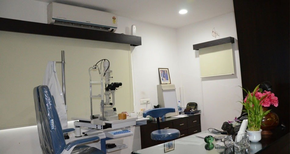 Child being examined in the paediatric eye clinic