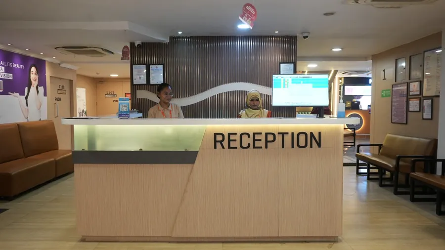 Reception counter at the Warangal centre