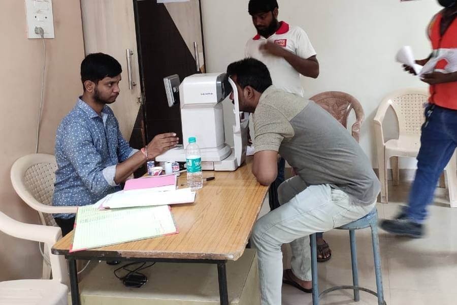 Volunteer team at a community eye camp